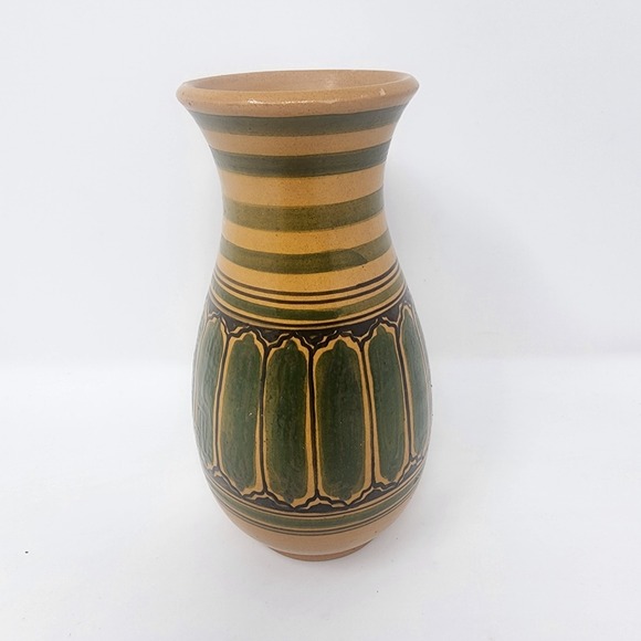 Handmade Other - Vintage Vase Hand-Made in North Cyprus‎ Brown and Green 6" Signed